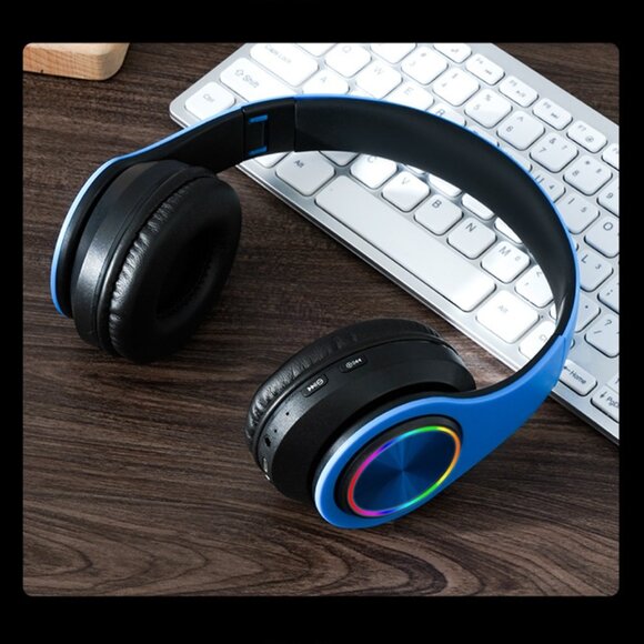 B39 Luminous Wireless Headset Game Call Folding Card Headset Bluetooth Headset - Picture 3 of 10